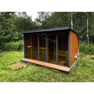 Gartensauna Sauna Hütte Fass Sauna Outdoor  Horisont M5   Saunaofen