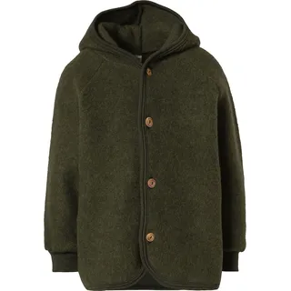 Engel - Wollfleece-Kapuzenjacke HOLZKNÖPFE in schilf melange, Gr.50/56