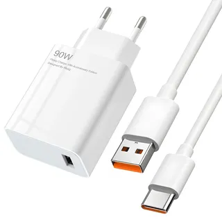 90W USB C Ladegerät für Xiaomi 15 Ultra, 15 Pro, 14T, 14, 13T, 13 Ultra, USB Netzteil Schnellladegerät für Redmi Note 14 13 12 Poco X7 M7 Pro M6, mit 2M 6A Typ C Ladekabel