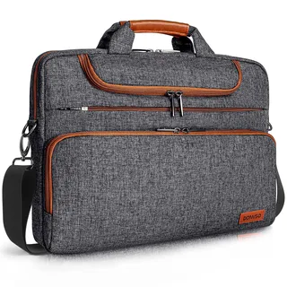 DOMISO Laptoptasche, 17 Zoll, wasserdicht, Laptoptasche, Herren, Business, für 17-17,3 Zoll Notebook/Dell/Lenovo/Acer/HP/MSI/ASUS, Dunkelgrau 2