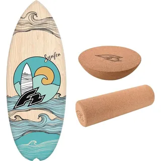 F2 Balance Board Halfshell 88x32cm + Halbkugel und Korkrolle