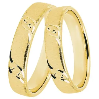 DOOSTI Trauring Schmuck Geschenk Silber 925 Trauring Ehering Partnerring LIEBE gelb|goldfarben 52