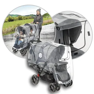 Reer 73887 Kinderwagen-Fußsack Raincover Polyester, Polyethylen-Vinylacetat (PEVA) Transparent