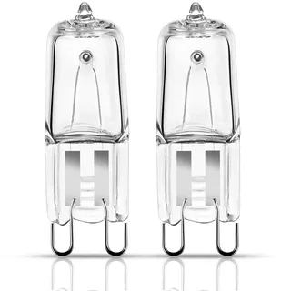 Comyan G9 40W Halogen Backofenlampe 230V G9 Ofenbirne, 400 lm Warmweiß dimmbar hitzefest bis 300 °C – für Mikrowelle, Dunstabzugshaube – 2er-Pack