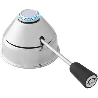 Kisag Fondue Brenner Gas Sicherheitsgasbrenner DESIGN 8,4 cm - Gasbrenner für Fondue und Rechaud 1 kW 1,5 Std Brenndauer - Rechaud Brenner stufenlos regelbar geruchlos - Gas statt Brennpaste
