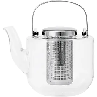 VIVA Scandinavia Teekanne mit Siebeinsatz aus Glas, Teekocher mit hitzebeständigem Teesieb, Glaskanne für Teelichter mit Stövchen, ohne Teebeutel für losen Tee geeignet, 0,75 Liter