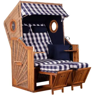 deVries Strandkorb Trend 45 Holz Blau