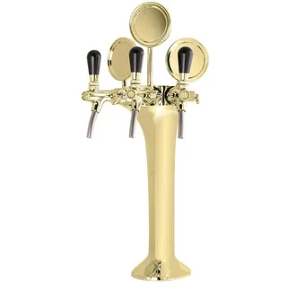 ich-zapfe Schanksäule Gold 3-leitig, elegant, "Topp-Qualität!"