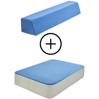 Hipp-Hopp - das Hüpfpolster Weichbodenmatte Hüpfpolster S + Gratis Rückenpolster S Gerade (Set), Made in Germany blau