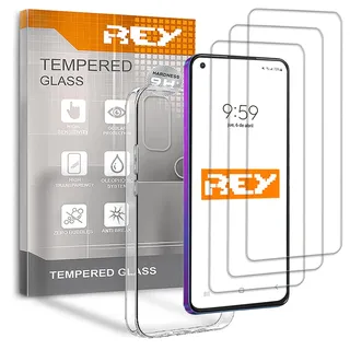 REY 3X Bildschirmschutz und Hülle Anti-Shock für ONEPLUS 8T - 9R, Gehärtetem Glas und Silikon TPU mit hoher Widerstandsfähigkeit