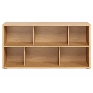 miliboo - Niedriger Bücherschrank mit hellem Eichenholzfinish B140 cm EPURE