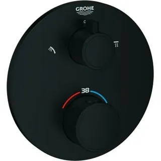 Grohe Grohtherm Duschthermostat rund für 2 Verbraucher matt black 1022082430