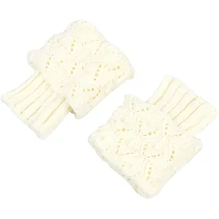 jdstty Trendige gestrickte Sockenüberzüge, weiche und warme Beinstulpen für Kinder und Mädchen, modischer Look, Knöchelschutzhülle, weiß