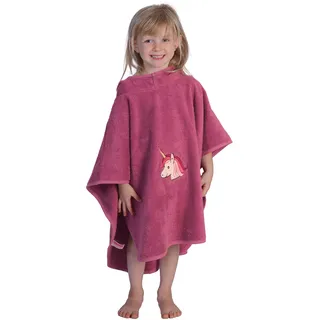 Wörner Badeponcho WÖRNER "Einhorn Poncho", pink (light mauve), L:60cm, Baumwolle, Hausmäntel, maschinenwaschbar, trocknergeeignet