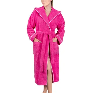 Laynenburg Damenbademantel Bademantel Damen Frottee Kapuze Baumwolle, Baumwolle, Gürtel, Frottee Kapuze Lang Baumwolle S-3XL rot XL