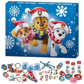 PAW Patrol - Adventskalender Beauty- und Pflege für Kinder, mit Überraschungen, Accessoires und tollem Zubehör, Deko-Box zum Aufstellen, besondere Geschenk-Idee für Fans