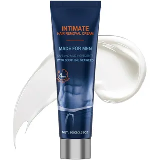 Enthaarungscreme Männer 100g, Haarentfernungscreme Intimbereich für Körper, Hair Removal Cream für Brust, Arme, Beine & Achseln, Sanfte Haarentfernungscreme mit beruhigender Pflege