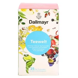 Dallmayr Tee Teewelt, 25 verschiedene Sorten, 64 g, 25 Pyramidenbeutel