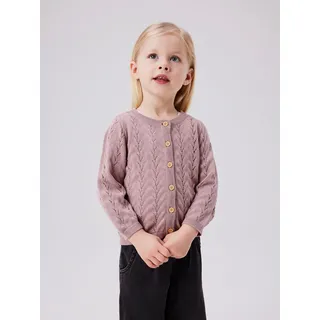 NAME IT Strickjacke NAME IT "NMFBANNI für Mädchen mit Ajour-Strick und Rippbündchen", Mädchen, Gr.