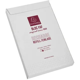 Exacompta 12524E Nachfülleinlagen für Schreibblock FAF No.4 gepunktet 170 Blatt , 21 x 13,5 cm, mikroperforiert, ideal für Ihre Notizen, Retro-Design mit zeitloser Eleganz
