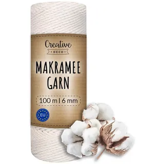 Creative Deco Makramee Garn Weiß 100 m