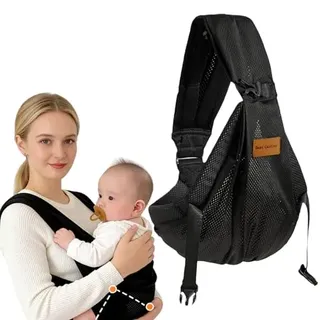 Qookiee Qookie Wookie Wookiee Go Ergonomische Kindertrage hüfttrage babytrage trage für Neugeborene und Kleinkinder-Babytrage für Eltern (Schwarz)