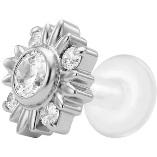 PTFE Labret mit Innengewinde + Titan-Aufsatz KRISTALLSONNE