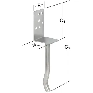 Vormann Schwere Stützenschuhe 70 x 65 x 110/310 mm