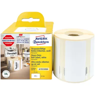 Avery Zweckform Rollenetiketten 400 A1933084 Weiß 57 x 32 mm