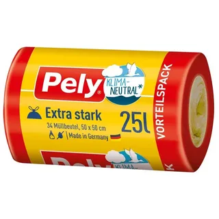 pely-plastic GmbH & Co. KG Pely Müllbeutel Extra stark klimaneutral 25 Liter 34 Stück