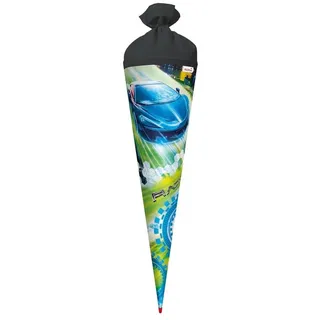 ROTH Schultüte Racing 70 cm groß - rund Rot(h)-Spitze Filzverschluss - Zuckertüte Rennsport
