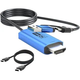 YCE Videoaufnahmekarte 4K HDMI auf USB-C/USB 3.0 1080P Capture Card mit 2M Draht Game Capture HDMI bis USB Adapter Laptop verbinden für Live Streaming,Gaming,Videokonferenz