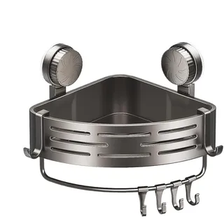 Generisch Duschablage Ohne Bohren Ecke Duschregal Edelstahl Duschkorb Saugnapf Großes Eckregal Organizer-Korb Badezimmerregal Für Küche Dusche Aufbewahrung Shampoo Und Duschgel