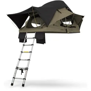 Juskys Autodachzelt Lago 120 x 210 cm Schwarz / Khaki