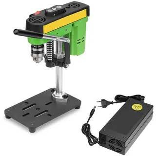 Vertikale Bohrmaschine Mini-Bohrmaschine, 7-stufige Geschwindigkeitsregelung, Mini-Tischbohrmaschine, variable Geschwindigkeit, geeignet für Holz, Metall und Kunststoff Tischbohrmaschine (Grün)