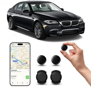GPS Tracker Auto Ohne ABO (iOS), Keine SIM-Karte erforderlich, Versteckter Magnetischer Mini GPS Tracker für Kinder und Haustiere, Ohne Monatliche Kosten, Kompatibel mit der Apple Find My (2 Schwarz)