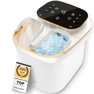 Retoo Fussbad mit Massagefunktion Fußsprudelbad Fußbadewanne Fußmassagegerät Heizfunktion Elektrisch Massagegerät Infrarot Fußmassage Wohltuendes Fußpflege LCD Bildschirmsteuerung 4 Programme