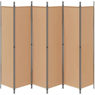vidaXL 6-teiliger Raumtrenner Beige 300 x 200 cm Stoff
