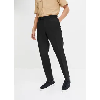 bonprix Anzughose BONPRIX "Baukasten-Anzugshose, Regular Fit", Herren, Gr. 52, N-Gr, schwarz, Obermaterial: 100% Polyester. Futter: 100% Polyester, festlich, regular fit, Hosen Anzughose, aus Polyester, Regular Fit, festlicher Stil