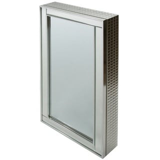 Casa Padrino Schmuckschrank Luxus Schmuckschrank Silber 40 x 9 x H. 80 cm - Spiegelschrank mit verspiegelter Schiebetür