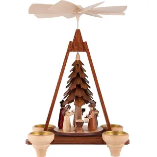Müller Kleinkunst GmbH Seiffen Weihnachtspyramide 1-stöckige Weihnachtspyramide - Christi Geburt natur 21x14x29cm