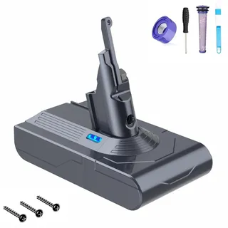 V8 Akku, 6.0Ah Ersatzakku für Dyson V8 Animal/Absolute/Animal/Fluffy/Motorhead/Trigger Staubsauger YH5 Serie Mit 2 Filter