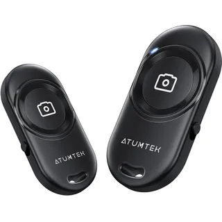ATUMTEK Kabelloser Kamera-Fernauslöser für iPhone & Android, 2er-Pack | Bluetooth 5.2, 10 m Reichweite, CR2032-Knopfzelle, 20.000+ Fotos, Abnehmbare Handschlaufe, Selfie-Auslöser für Fotos & Videos