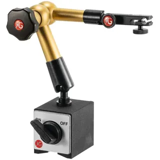 HÖRGER & GÄSSLER HG Hydraulisches Magnet-Messstativ (mit Fuß) mit mechanischer Feineinstellung am Uhrenhalter, Ausladung: 220 mm