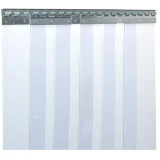 Zettl GmbH PVC-Streifenvorhang, Lamellen 3x300mm, BxH 1,50x3,00m | Verzinkte Beschläge, Bausatz vormontiert, PVC Lamellenvorhang für Industrie, Landwirtschaft und Gastronomie