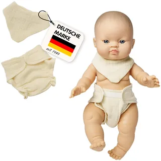 Heless 4201 - Bio-Baumwolle, ecru, für Puppen und Kuscheltiere der Größe 28-35 cm