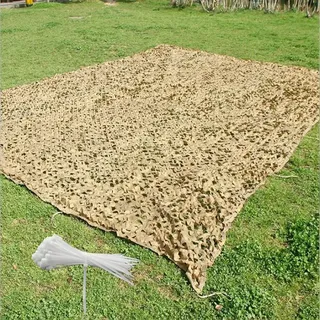 Generisch Tarnnetz Sonnenschutz, Tarnnetz Beige, Sonnensegel, Armee-militärnetz, Tarnung Netz für Deko, Jagd, Camping, Outdoor, Leicht Langlebig Sichtschutz(4X5(m))