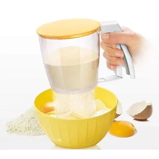 BSTCAR Mehlsieb, Puderzuckerstreuer Handbuch Einhandsieb, Einhand Sieb mit Deckel, Mehl oder Puderzucker, aus Kunststoff BPA Frei