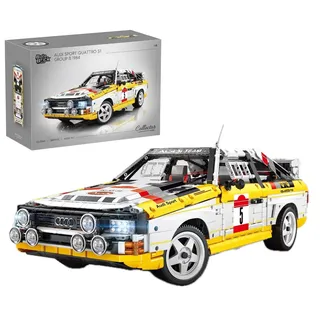 MOCSETS Technik Auto für Audi Sport Quattro S1 Group B 1984, Bole Brick YC-23043, Modellauto-Bausatz im Maßstab 1:8, 3887 Teile Klemmbausteine Auto Modellbausatz (Mit Originalkarton)