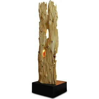 Treibholz Stehlampe SUPHANBURI aus Teakholz Handgefertigte Lampe aus Naturholz – Designer Stehlampe mit warmem Licht für Wohnzimmer & Schlafzimmer, Höhe ca. 95 cm